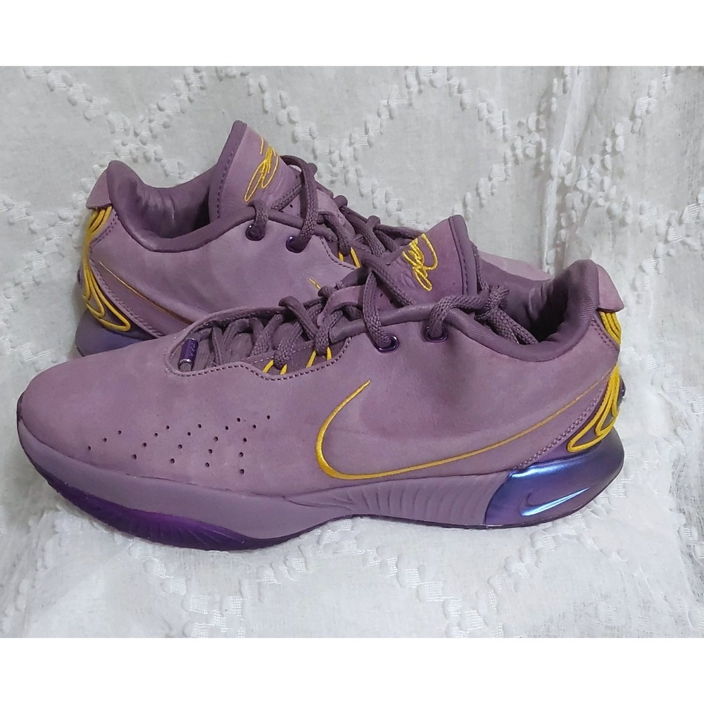 Nike LeBron 21 Purple Rain Violet Dust Gold FV2345-500 Mens 10 Basketball Shoes